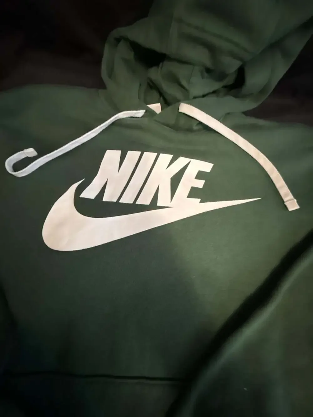 Nike Sportswear Club Fleece Pullover Hoodie - Green/White, Size Large